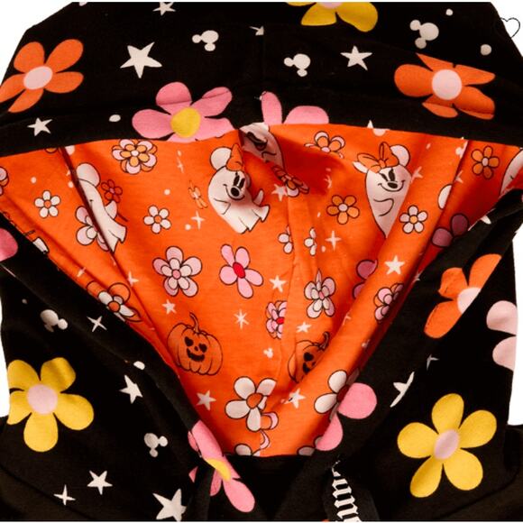 Disney Loungefly Mickey & Minnie Floral Ghost Glow in the Dark Unisex Hoodie NEW - Picture 6 of 11